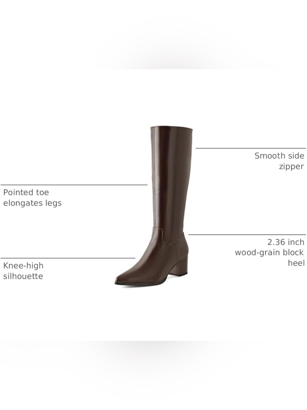 Women's Knee High Boot in Dark Brown - Picture 4 of 5